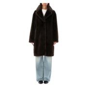 Ash Brown Eco Mink Jacket Stand Studio , Brown , Dames