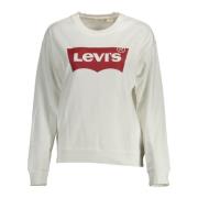 Witte Dames Sweatshirt Lange Mouw Print Logo Levi's , White , Dames