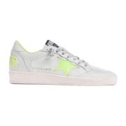 Wit Groen Lime Ballstar Sneakers Golden Goose , White , Heren