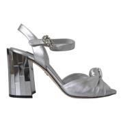 Zilveren Kristal Enkelband Keira Sandalen Dolce & Gabbana , Gray , Dam...