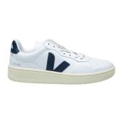 Wit/Blauw Leren Sneakers Veja , White , Heren