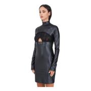 Zwarte korte jurk met cut-out detail Versace Jeans Couture , Black , D...