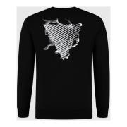 Metal Logo Sweater Zwart Heren Pure Path , Black , Heren