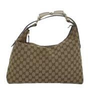 Pre-owned Canvas shoppers Gucci Vintage , Beige , Dames