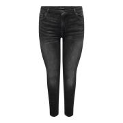 Skinny Zwarte Denim Jeans Only Carmakoma , Black , Dames