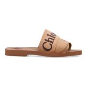 Donker Tan Gesloten Teen Slide Sandalen Chloé , Brown , Dames