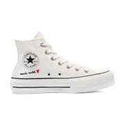 Witte Lift Hi Plimsolls met Plateau Converse , White , Dames