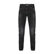 Zwarte Slim Fit Biker Jeans Dsquared2 , Black , Heren