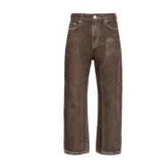 Zwart Gevlekte Loose-Fit Werkkleding Jeans Pinko , Brown , Dames