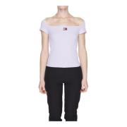 Lila Boothals T-shirt Vrouwen Tommy Hilfiger , Purple , Dames