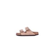 Verstelbare Logo Sandalen Rubberen Zool Birkenstock , Beige , Dames