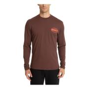 Gestreept Logo Longsleeve T-shirt Emporio Armani EA7 , Brown , Heren