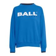 Blauwe Olympia Sweatshirt met Cool Print Ball , Blue , Dames