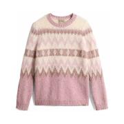 Fair Isle Wollen Trui Woolrich , Pink , Dames