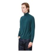 Kasjmier Geribbelde Half-Zip Trui Massimo Alba , Blue , Heren