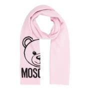 Teddybeer Wollen Sjaal - Effen Patroon Moschino , Pink , Dames