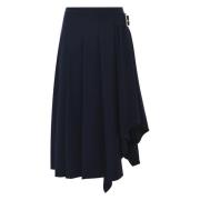 Asymmetrische Geplooide Rok met Riem Kocca , Blue , Dames