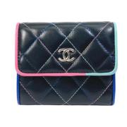 Pre-owned Leather wallets Chanel Vintage , Black , Dames