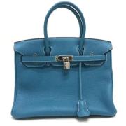 Pre-owned Leather handbags Hermès Vintage , Blue , Dames