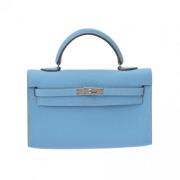 Pre-owned Leather handbags Hermès Vintage , Blue , Dames