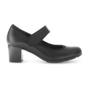 Zwarte leren hakken Gabor , Black , Dames