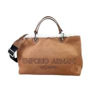 Stijlvolle dames shopper in biscotto/panna Emporio Armani , Brown , Da...