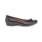 Zwarte leren ballerina's Gabor , Black , Dames