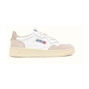 Beige Vintage Stijl Leren Sneakers Autry , Beige , Heren