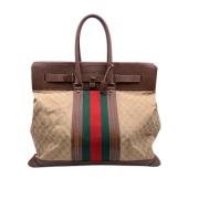 Pre-owned Canvas travel-bags Gucci Vintage , Beige , Dames