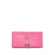 Pre-owned Leather wallets Hermès Vintage , Pink , Dames