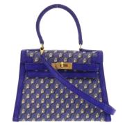 Pre-owned Silk handbags Hermès Vintage , Blue , Dames