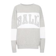 Grijze Sweatshirt met Coole Voorkant Print Ball , Gray , Dames