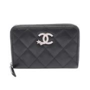 Pre-owned Leather wallets Chanel Vintage , Black , Dames