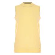 Geribbelde Hoge Halstanktop Kocca , Yellow , Dames