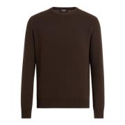 Cashmere Sweater Oasi Collection Ermenegildo Zegna , Brown , Heren