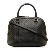 Pre-owned Leather handbags Gucci Vintage , Black , Dames