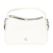 Witte Handtas Metal Mono Mini Block Calvin Klein , White , Dames