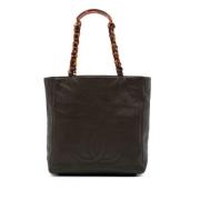 Pre-owned Leather totes Chanel Vintage , Brown , Dames