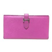 Pre-owned Leather wallets Hermès Vintage , Purple , Dames