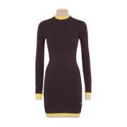 Paarse Wollen Gebreide Korte Jurk Fendi , Purple , Dames