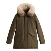 Donkergroene Arctic Raccoon Parka Woolrich , Green , Dames