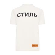 Ctnmb Logo T-Shirt Wit/Zwart Korte Mouw Heron Preston , White , Dames