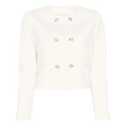 Double-breasted jas met ovale knopen Twinset , White , Dames