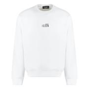 Geribbelde Katoenen Crew-neck Sweatshirt Dsquared2 , White , Heren