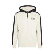 Beige Rits Hoodie - Katoen Polyester Mix Emporio Armani EA7 , Beige , ...