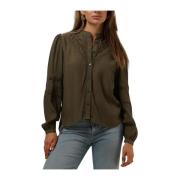 Groene Broderie Blouse voor Vrouwen Moves , Green , Dames