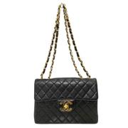 Pre-owned Leather shoppers Chanel Vintage , Black , Dames