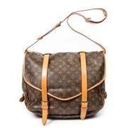 Pre-owned Canvas handbags Louis Vuitton Vintage , Brown , Dames