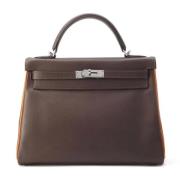 Pre-owned Leather handbags Hermès Vintage , Brown , Dames