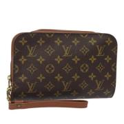 Pre-owned Canvas clutches Louis Vuitton Vintage , Brown , Dames